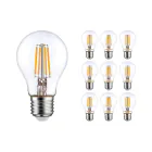 Mehrfachpackung 10x LED E27 Birne Fadenlampe Klar 4.5W 470lm - 822-827 Dim To Warm | Dimmbar - Ersatz Für 40W