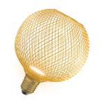 Osram Decor Plat Lamp In Métal Logement LED E27 Globe Dépolie Dorée 3.5W 300lm - 827  | Remplacement 25W