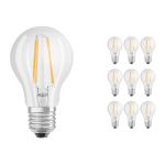 Lot 10x Ledvance CLASSIC LED E27 Poire Filament Claire 4.2W 470lm - 927 | Meilleur rendu de couleur - Dimmable - Remplacement 40W