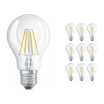 Lot 10x Ledvance CLASSIC LED E27 Poire Filament Claire 4W 470lm - 840 | Remplacement 40W