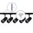 Ensemble complet Rail Monophasé Rail 3 Mètre Noir | incl. 5x Spot + GU10 2700K 3W Dimmable + Embout, Connecteur d’Alimentation et I-Connecteur
